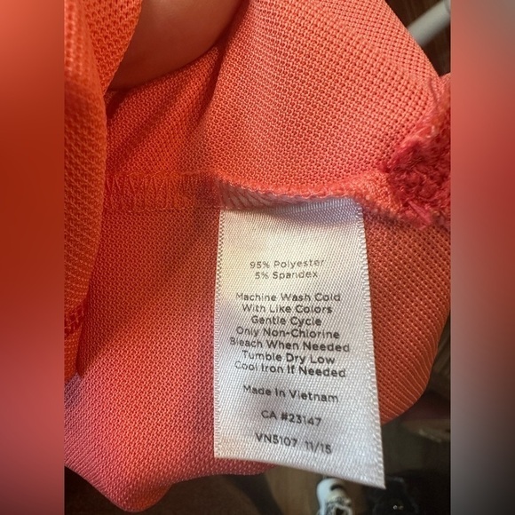 Talbots Golf Polo Shirt w/ Pocket in coral pink - Picture 8 of 9